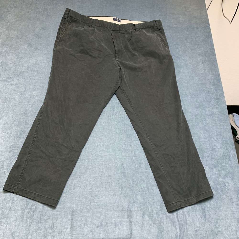 Dockers Pants Mens 46x30 Charcoal Gray Cotton Classic Fit Pleated Slash Pockets